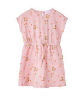 Kids' Dress with Drawstring Light Orange 116