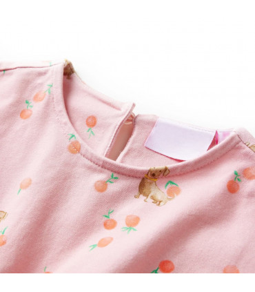 Kids' Dress with Drawstring Light Orange 116