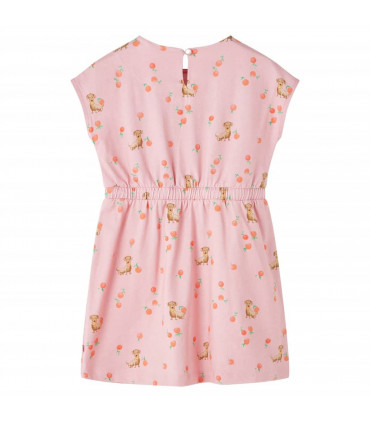 Kids' Dress with Drawstring Light Orange 140