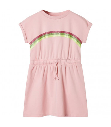 Kids' Dress with Drawstring Light Pink 128