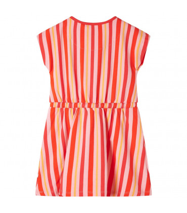 Kids' Dress with Drawstring Pink and Red 128