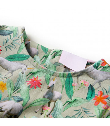 Kids' Dress with Flying Sleeves Light Khaki 104