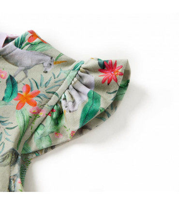 Kids' Dress with Flying Sleeves Light Khaki 104