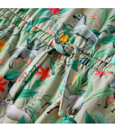 Kids' Dress with Flying Sleeves Light Khaki 116