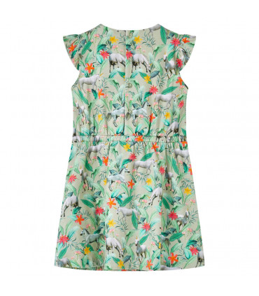 Kids' Dress with Flying Sleeves Light Khaki 92