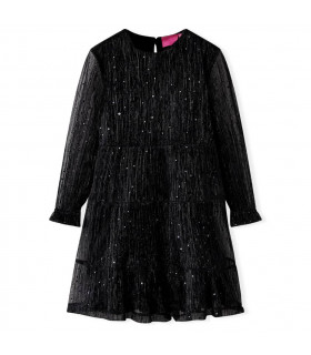 Kids' Dress with Long Sleeves Black 128