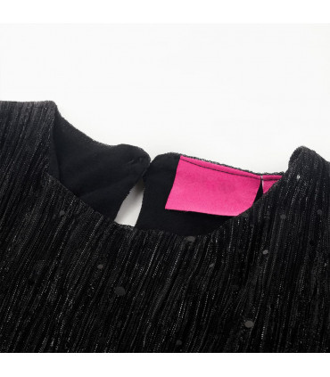 Kids' Dress with Long Sleeves Black 128