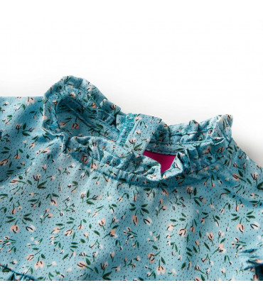 Kids' Dress with Long Sleeves Blue 140