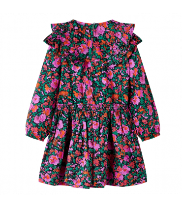 Kids' Dress with Long Sleeves Bright Pink 128