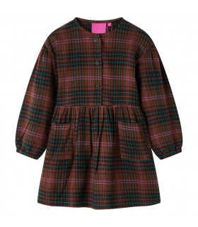 Kids' Dress with Long Sleeves Cognac 104