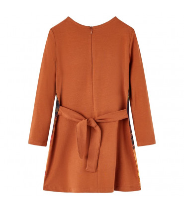 Kids' Dress with Long Sleeves Cognac 116