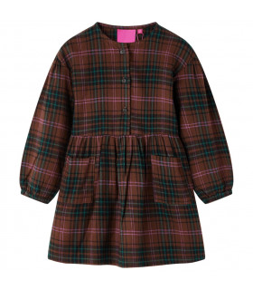 Kids' Dress with Long Sleeves Cognac 128