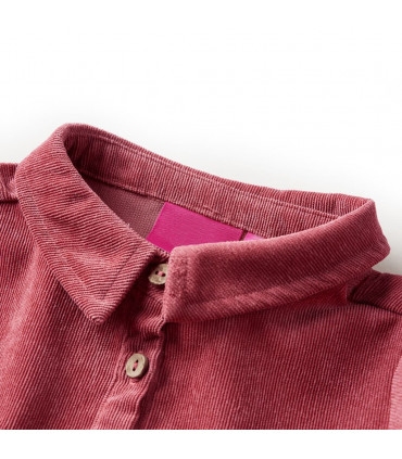 Kids' Dress with Long Sleeves Corduroy Old Pink 116