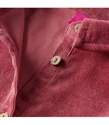 Kids' Dress with Long Sleeves Corduroy Old Pink 116