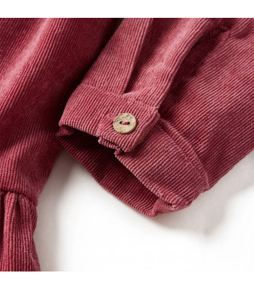 Kids' Dress with Long Sleeves Corduroy Old Pink 116