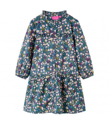 Kids' Dress with Long Sleeves Dark Blue 104