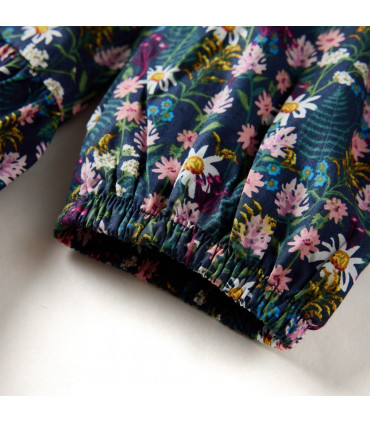 Kids' Dress with Long Sleeves Dark Blue 116