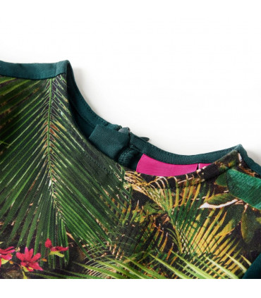 Kids' Dress with Long Sleeves Dark Green 104