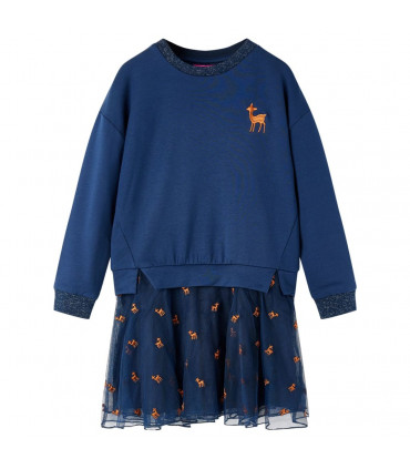Kids' Dress with Long Sleeves Navy 104