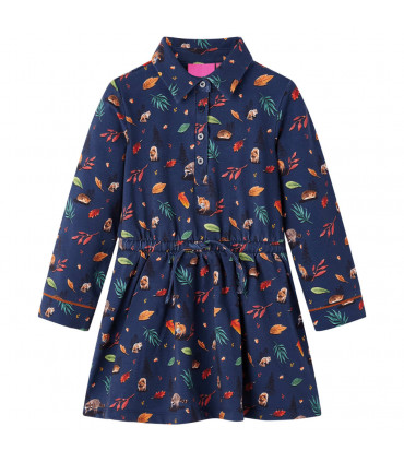 Kids' Dress with Long Sleeves Navy 116