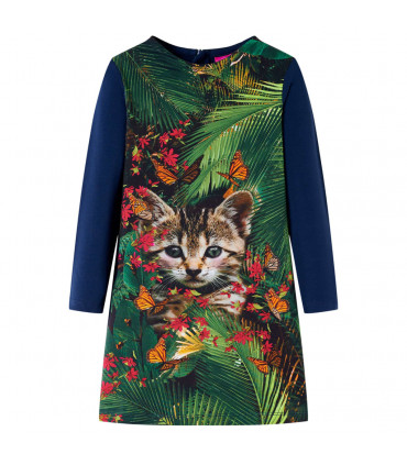 Kids' Dress with Long Sleeves Navy 128