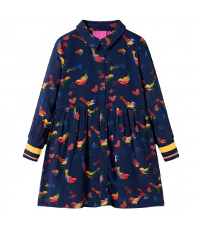 Kids' Dress with Long Sleeves Navy 128
