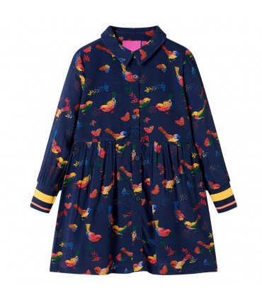 Kids' Dress with Long Sleeves Navy 128