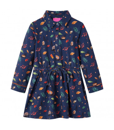 Kids' Dress with Long Sleeves Navy 140