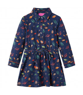 Kids' Dress with Long Sleeves Navy 92