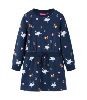 Kids' Dress with Long Sleeves Navy 92