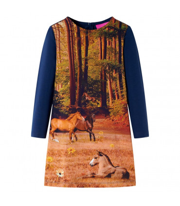 Kids' Dress with Long Sleeves Navy 92