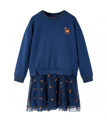 Kids' Dress with Long Sleeves Navy 92