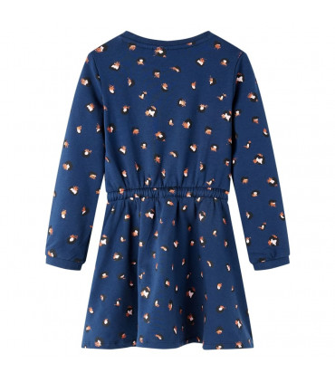 Kids' Dress with Long Sleeves Navy Blue 92