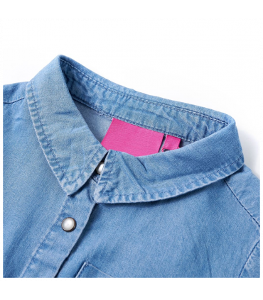 Kids' Dress with Long Sleeves Navy and Denim Blue 116