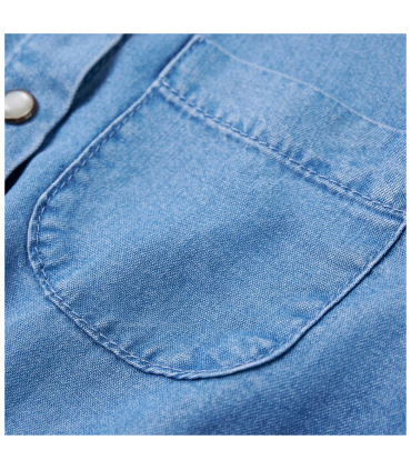 Kids' Dress with Long Sleeves Navy and Denim Blue 116