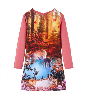 Kids' Dress with Long Sleeves Old Pink 104