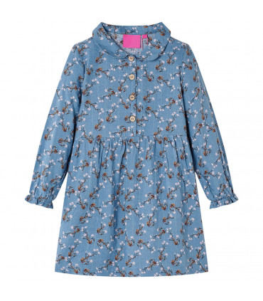 Kids' Dress with Long Sleeves Petrol 116