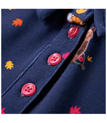 Kids' Dress with Long Sleeves and Drawstring Navy 104