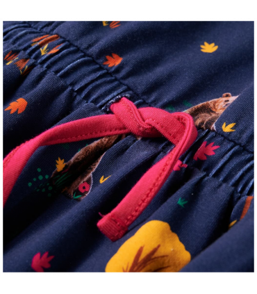 Kids' Dress with Long Sleeves and Drawstring Navy 104