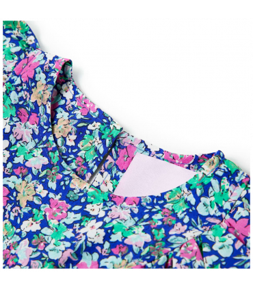 Kids' Dress with Ruffle Sleeves Cobalt Blue 104