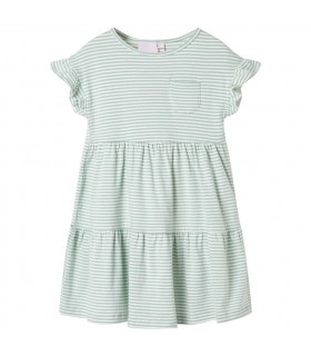 Kids' Dress with Ruffle Sleeves Mint 140