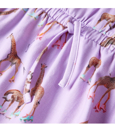 Kids' Dress with Ruffle Sleeves and Drawstring Lila 104