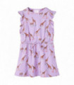 Kids' Dress with Ruffle Sleeves and Drawstring Lila 92