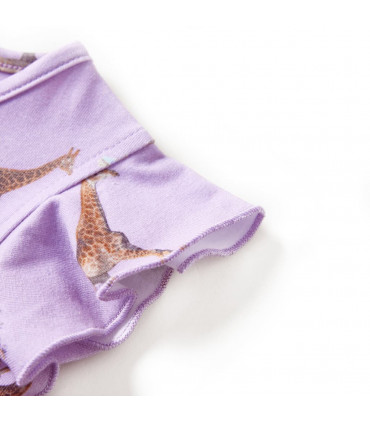 Kids' Dress with Ruffle Sleeves and Drawstring Lila 92