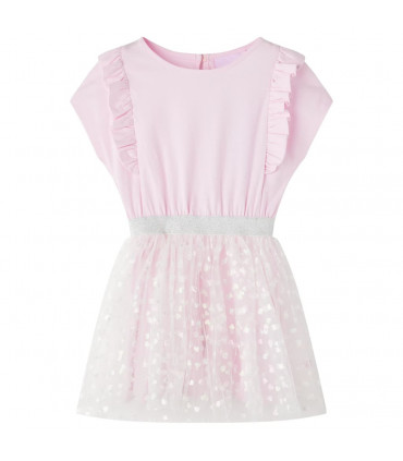 Kids' Dress with Ruffles Light Pink 128
