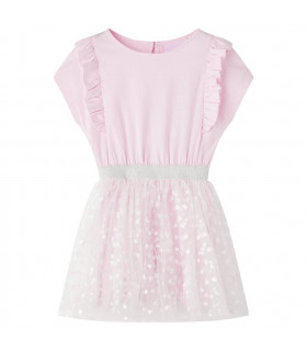 Kids' Dress with Ruffles Light Pink 140