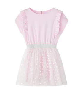 Kids' Dress with Ruffles Light Pink 92