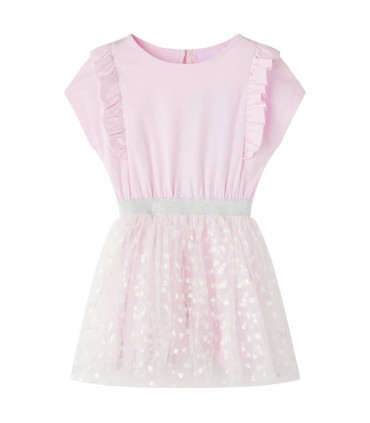 Kids' Dress with Ruffles Light Pink 92