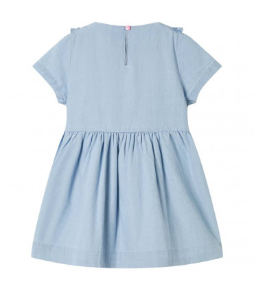 Kids' Dress with Ruffles Soft Blue 128