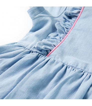 Kids' Dress with Ruffles Soft Blue 140